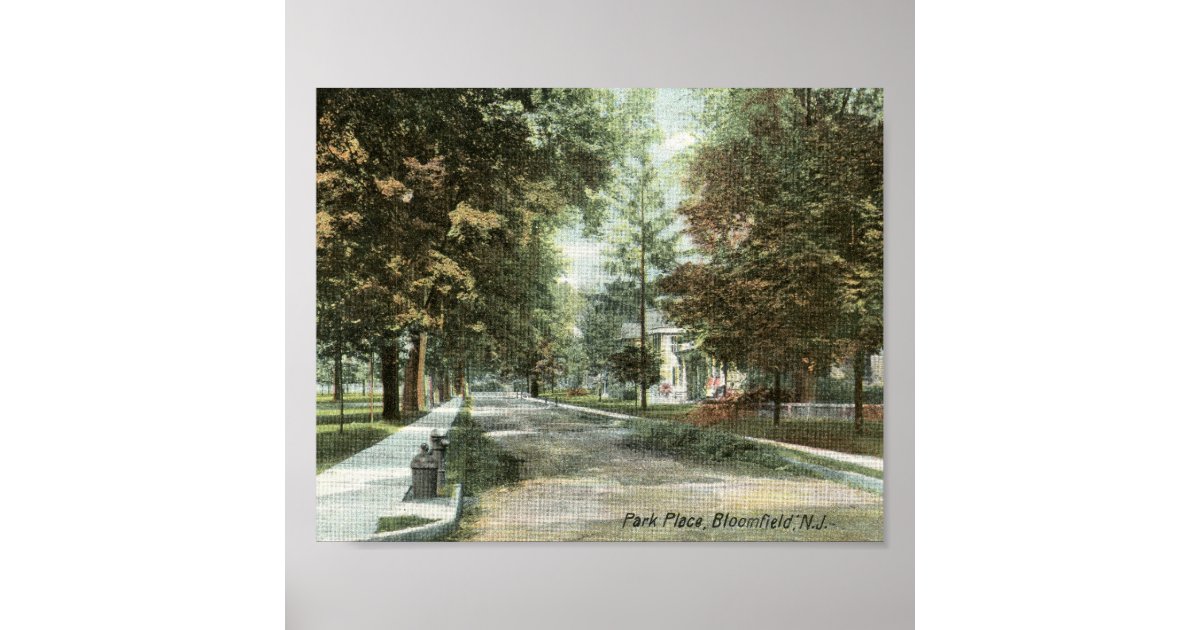 Park Place Bloomfield New Jersey 1906 Vintage Poster Zazzle Com