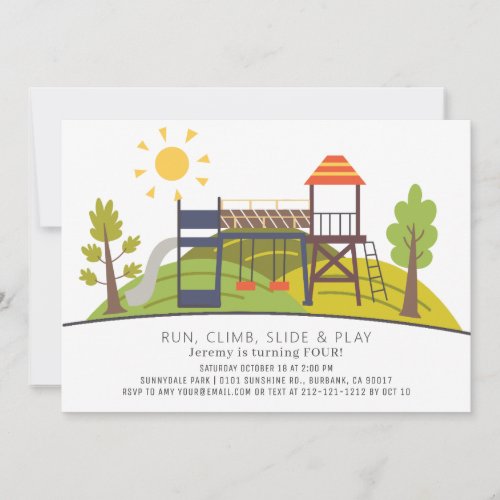 Park Playground Kids Birthday Invitation