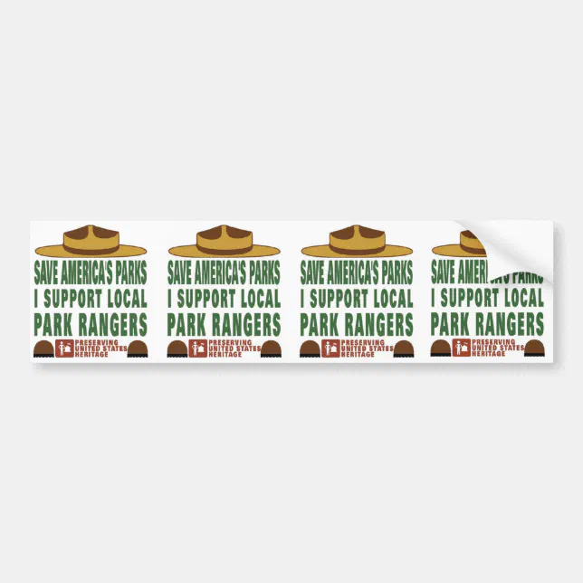 Park Ranger Bike Frame Sticker park ranger bumper_sticker_x4 bumper sticker | Zazzle