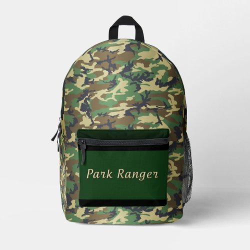 Park Ranger Camo Printed Backpack