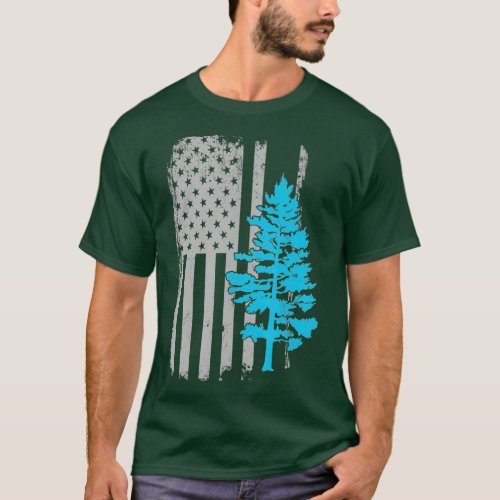 Park Ranger Distressed American Flag ree T_Shirt