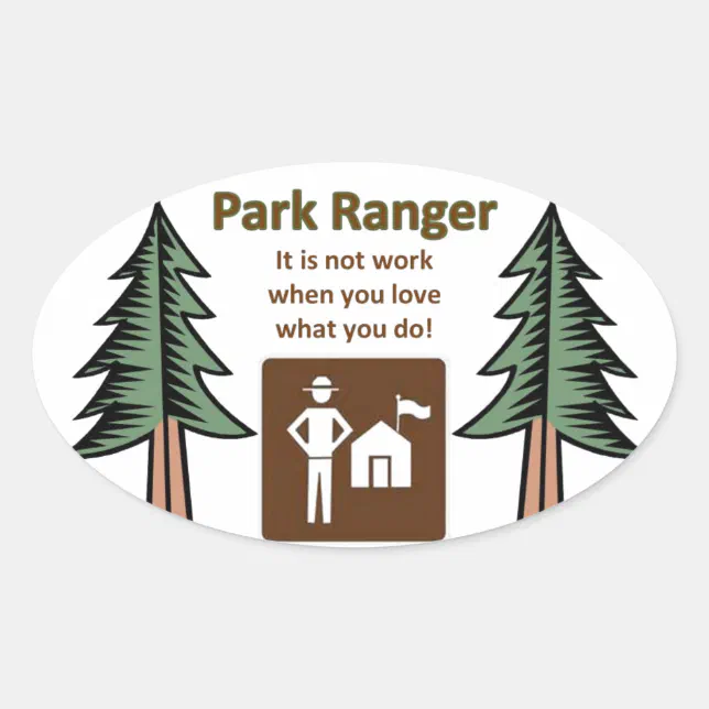 Park Ranger Oval Sticker | Zazzle