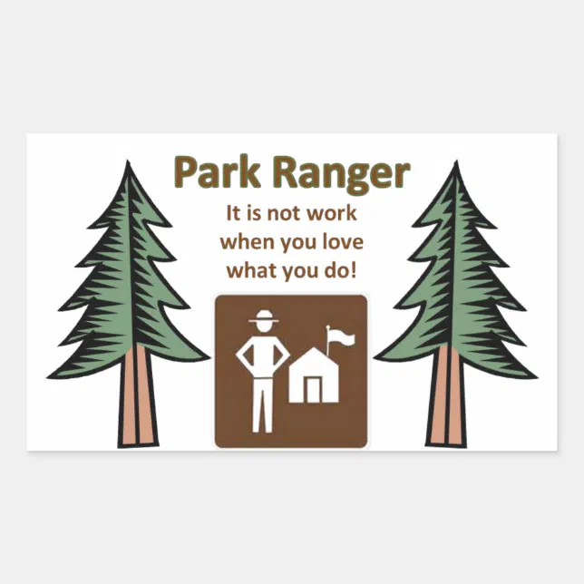 Park Ranger Bike Frame Sticker Park Ranger Rectangular Sticker | Zazzle