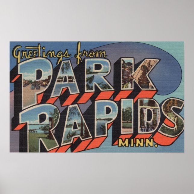 Park Rapids, Minnesota - Large Letter Scenes Poster (Front)