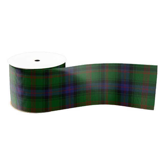 Park tartan green blue plaid grosgrain ribbon (Spool)