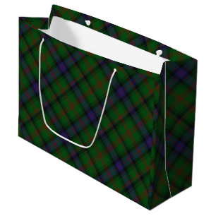 Park tartan green blue plaid large gift bag