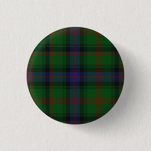 Park tartan green blue plaid pinback button (Front)
