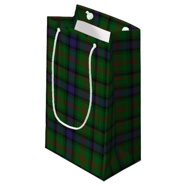 Park tartan green blue plaid small gift bag (Front Angled)