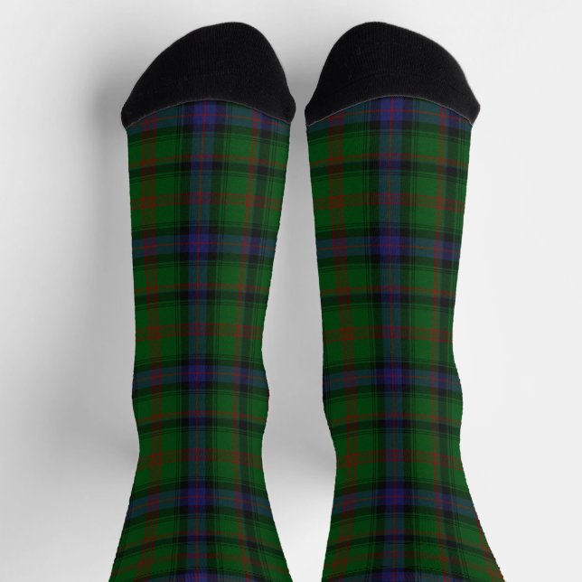 Park tartan green blue plaid socks (Top)