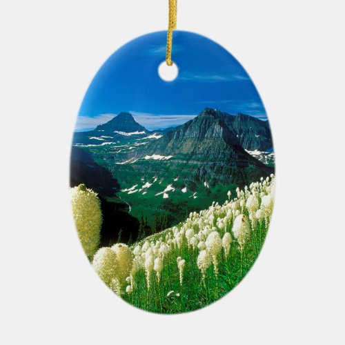 Park The Highline Trail Glacier Montana Ceramic Ornament