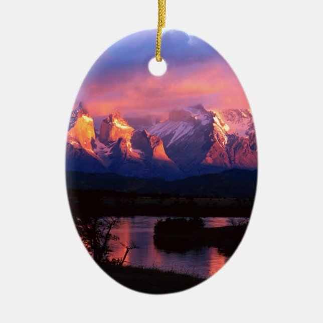 Park Torres Del Paine Serrano River Chile Ceramic Ornament (Front)