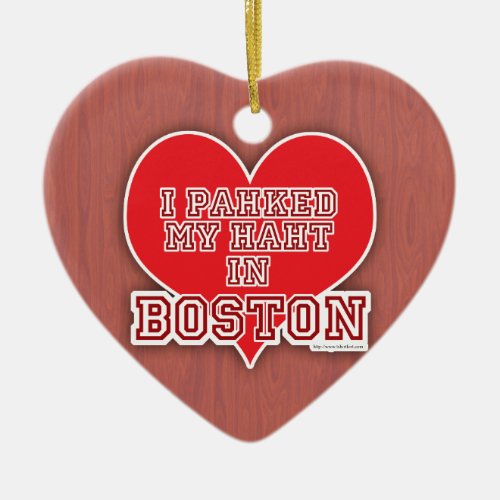 Park Your Heart Boston Love Cool Slogan Ceramic Ornament