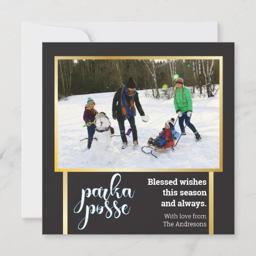 Parka Posse Modern Christmas Fab Fun Photo Card 