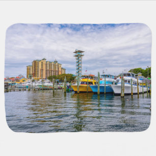Parked Boats Destin Florida Harbor Baby Blanket