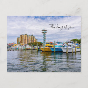 Parked Boats Destin Florida Harbor Thinking Of You Postcard