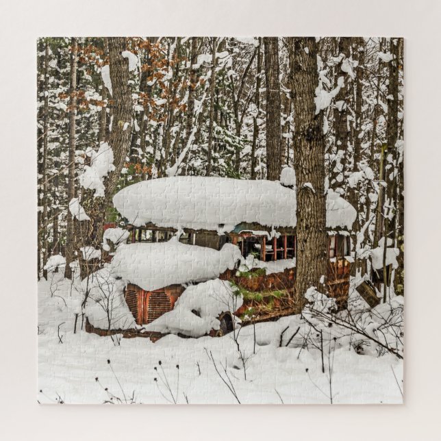 Parked School Bus - 676 piece Jigsaw Puzzle (Vertical)