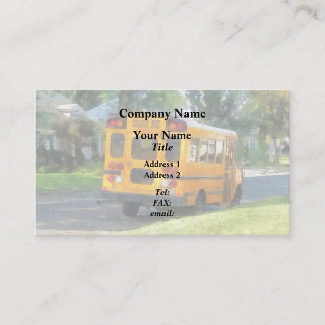 Parked School Bus Business Card (Front)