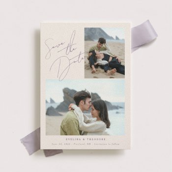 Parker 2 Photo Wedding Save The Date by origamiprints at Zazzle