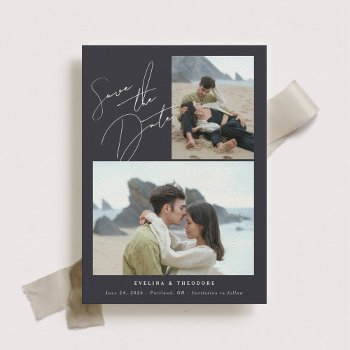 Parker 2 Photo Wedding Save The Date by origamiprints at Zazzle
