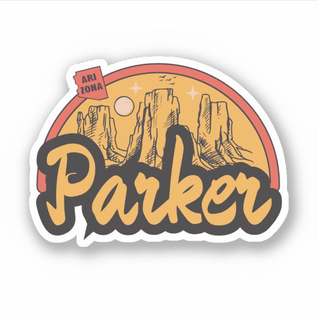 Parker, Arizona  Sticker (Front)
