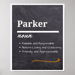 Parker, Boy Personalized Name Definition Poster