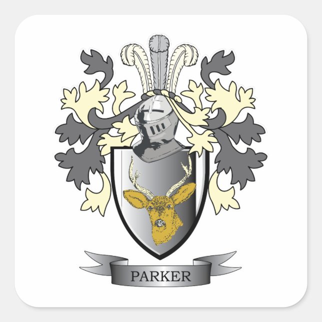 Parker Coat of Arms Square Sticker (Front)