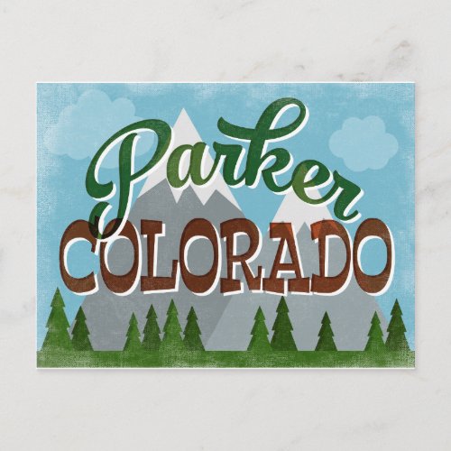 Parker Colorado Snowy Mountains Postcard