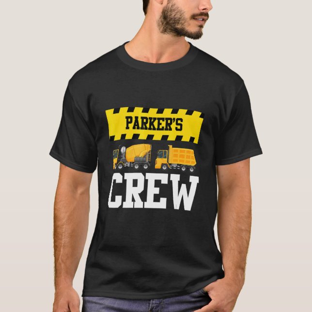Parker Construction Crew Custom Dumptruck Dump Tru T-Shirt (Front)
