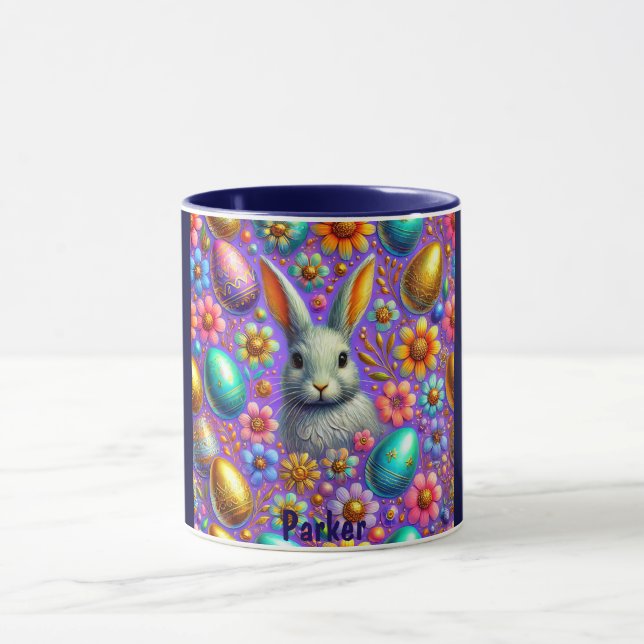 PARKER ~ EASTER BUNNY Eggs Flowers ~ Mug (Center)