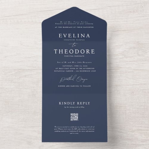 Parker Elegant Seal and Send Wedding Invitation