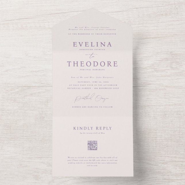 Parker Elegant Seal and Send Wedding Invitation (Inside)