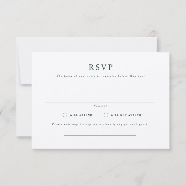 Parker Formal Landscape Wedding RSVP Card (Front)