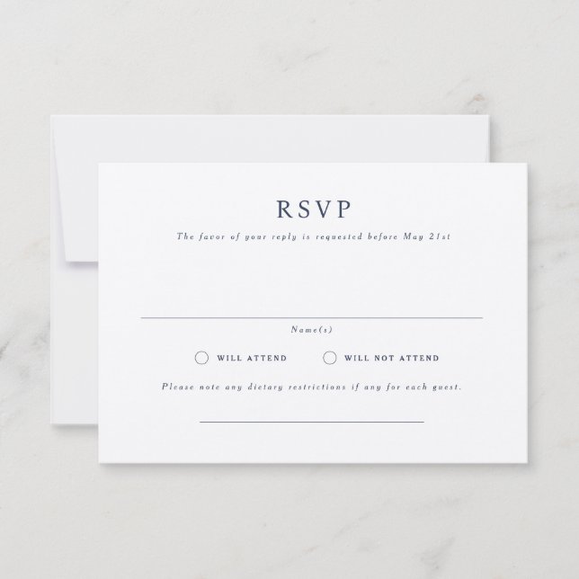 Parker Formal Landscape Wedding RSVP Card (Front)