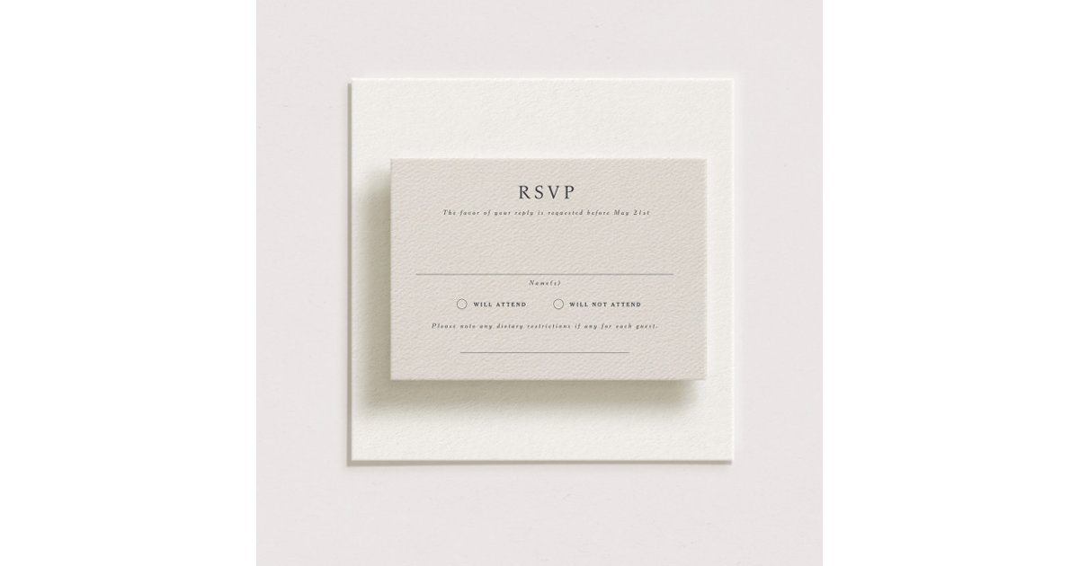 Parker Formal Landscape Wedding RSVP Card | Zazzle