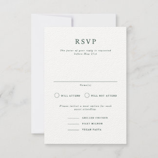 Parker Formal Portrait Wedding RSVP Card