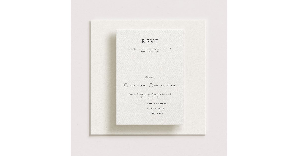 Parker Formal Portrait Wedding RSVP Card | Zazzle