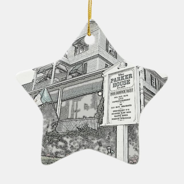 Parker House Sketch - Jersey Shore Ceramic Ornament (Front)