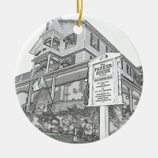 Parker House Sketch - Jersey Shore Ceramic Ornament (Front)