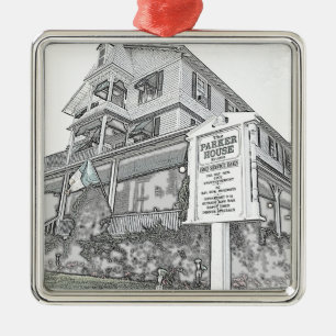 Parker House Sketch - Jersey Shore Metal Ornament