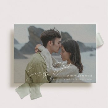 Parker Landscape Photo Wedding Save The Date by origamiprints at Zazzle