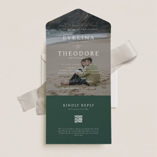Parker Modern Photo Seal and Send Wedding All In One Invitation
