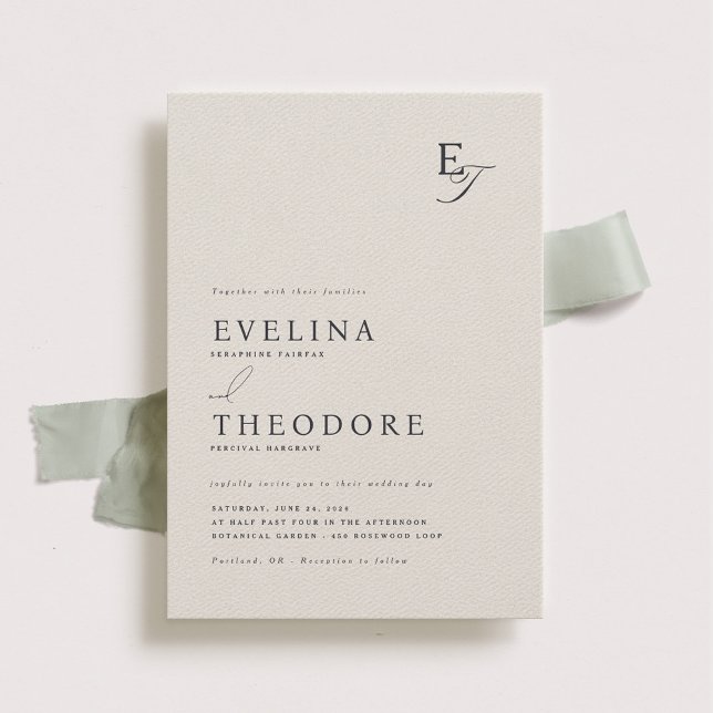 Parker Monogram Wedding Invitation (Creator Uploaded)