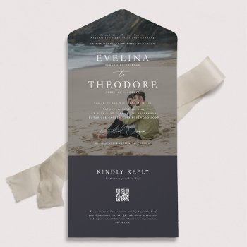 Parker Photo Seal And Send Wedding Invitation by origamiprints at Zazzle
