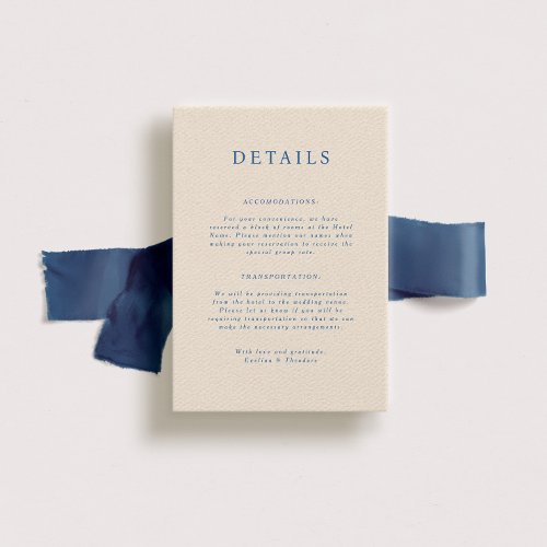 Parker Portait Wedding Details Card