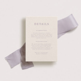 Parker Portait Wedding Details Card