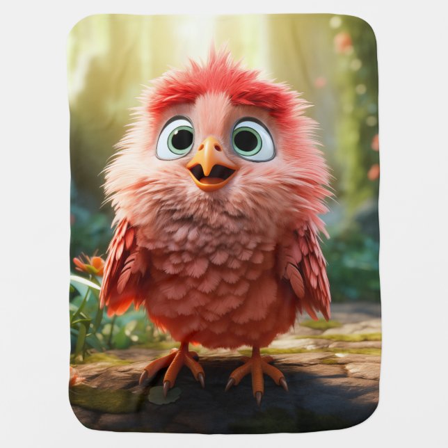 Parker - The Red Cardinal Chick Baby Blanket (Front)