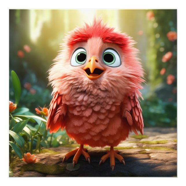 Parker - The Red Cardinal Chick Photo Print (Front)