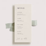 Parker Wedding Dinner Menu<br><div class="desc">This wedding invitation showcases an elegant and formal design, perfect for a sophisticated ceremony. The invitation features a minimalist aesthetic, with clean lines and a focus on typography. The names are prominently displayed in a classic serif font, lending an air of timeless grace to the piece. The use of a...</div>