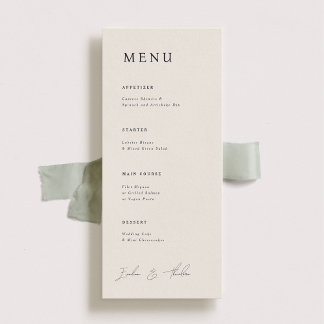 Parker Wedding Dinner Menu