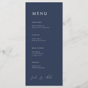 Parker Wedding Dinner Menu